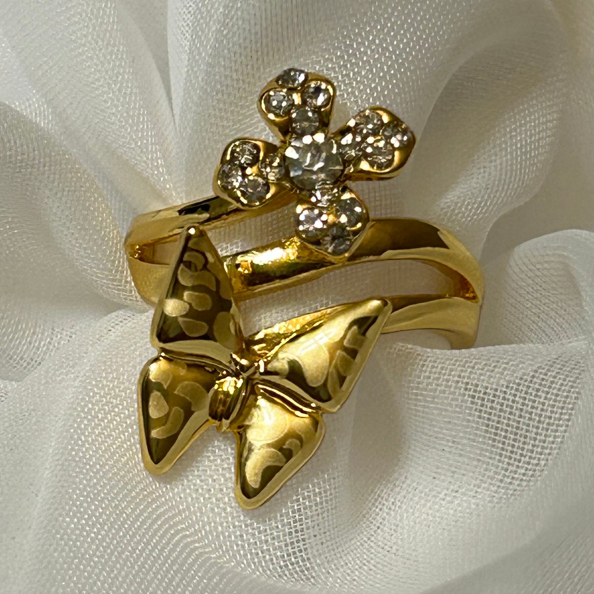 Flower Butterfly Ring