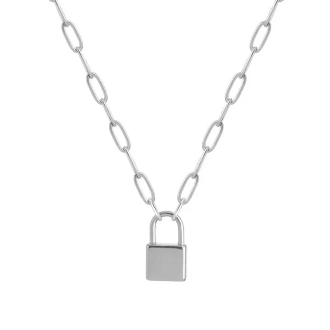 Padlock Silver Necklace